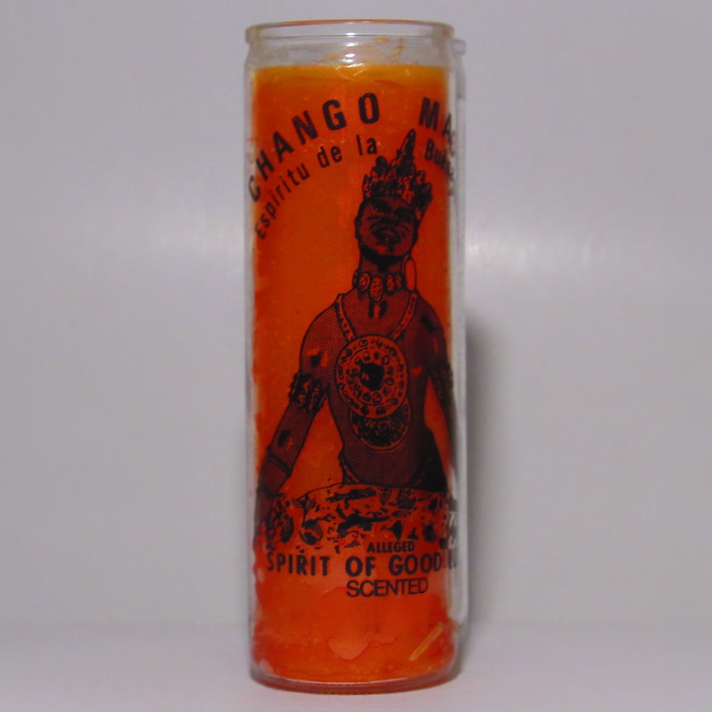 Chango Macho Scented Orange Religious Prayer 7 Days Candle