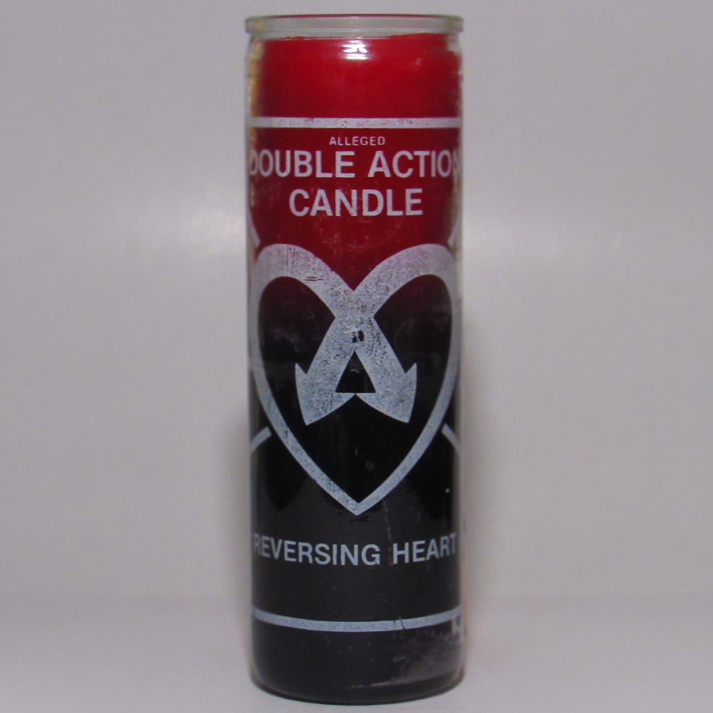 Reversing Heart Double Action Red & Black 7 Days Candle