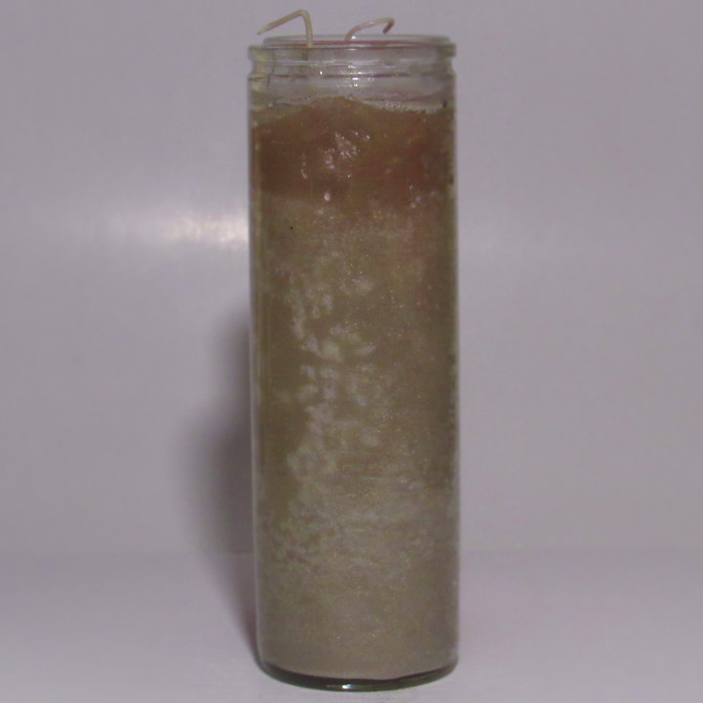 Tall grey glass candle with a textured surface