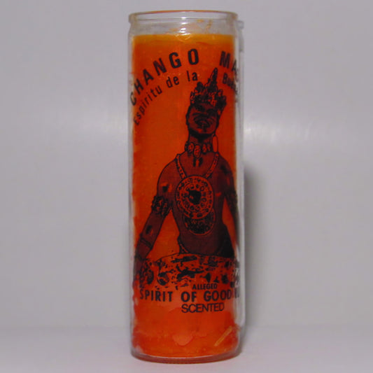 Chango Macho Scented Orange Religious Prayer 7 Days Candle