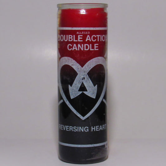 Reversing Heart Double Action Red & Black 7 Days Candle