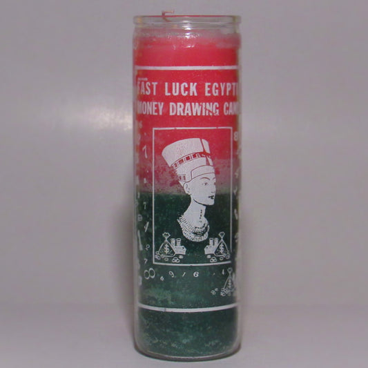 Wax candle with red and green design
